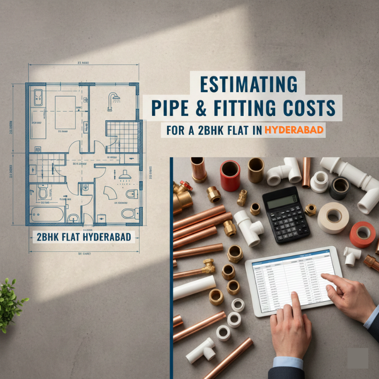 Estimating Plumbing Pipe & Fitting Costs for a 2BHK Flat in Hyderabad