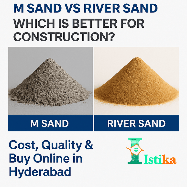 M Sand vs River Sand: Which Is Better for Construction? Cost, Quality & Buy Online in Hyderabad